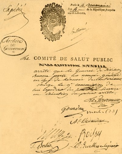 Decreto del Comité de Salud Pública, 26 de octubre de 1795 de Unbekannt