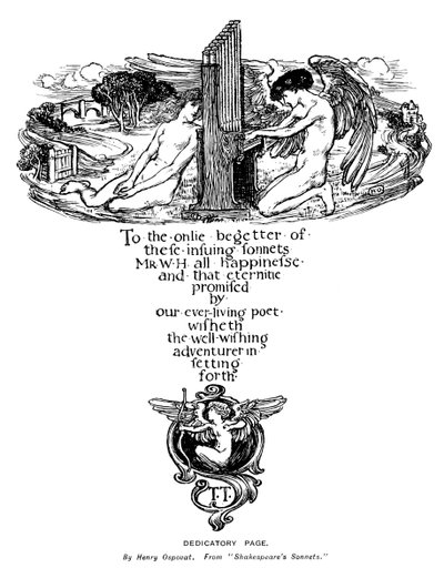Página dedicatoria de los Sonetos de Shakespeare, 1899 de Unbekannt