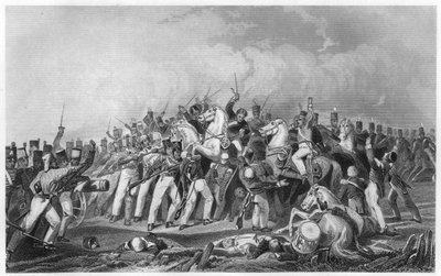 Derrota de los amotinados de Sealkote por la columna del General Nicholson, 1857, c1860 de Unbekannt