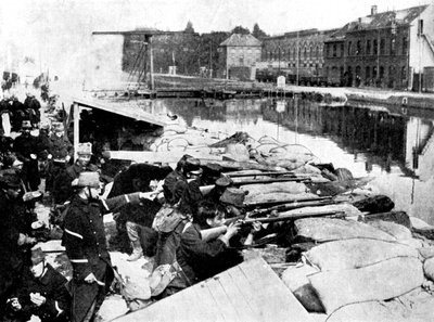 Defensa de una arteria principal de Amberes, Primera Guerra Mundial, 1914 de Unbekannt