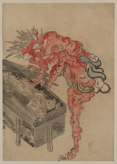 Demonio, posiblemente Ibaraki, abriendo una caja de Unbekannt