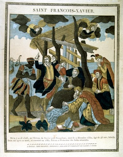 Representación de San Francisco Javier 1506-1552, misionero que fundó la orden Jesuita de Unbekannt