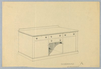 Diseño para Aparador A de Caoba, 1900-05 de Unbekannt