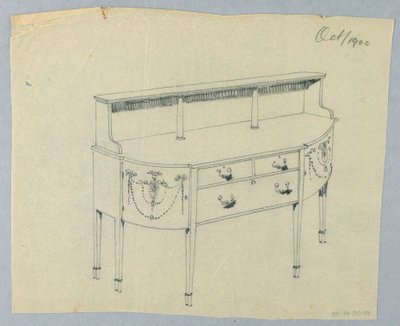 Diseño para Aparador con Ornamento Neoclásico, Octubre 1900 de Unbekannt