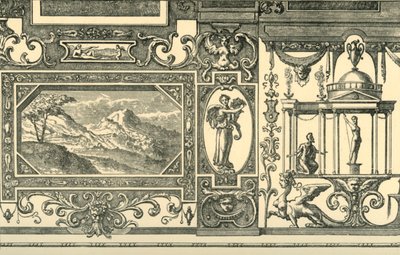 Diseño para una decoración de pared o techo en el gusto grotesco, siglo XVI, 1881 de Unbekannt