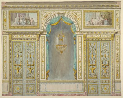 Diseño para la decoración de la pared del apartamento de María Antonieta en el Palacio de Fontainebleau de Unbekannt