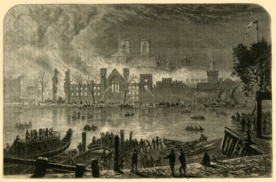 Destrucción de las antiguas Casas del Parlamento, 16 de octubre de 1834 de Unbekannt