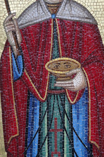 Detalle de un mosaico ortodoxo en un pueblo de Troodos. Santa Paraskevi de Unbekannt