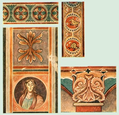(detalle) de pinturas murales en la Iglesia de San Jorge, Oberzell, Reichenau, Alemania, 1928 de Unbekannt