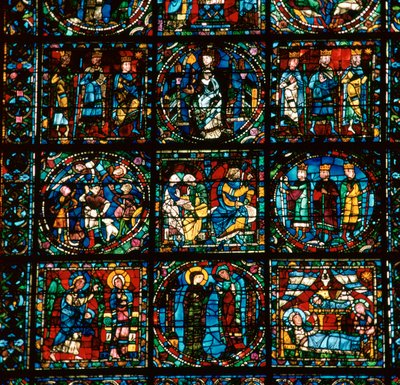 (detalle) de la Gran Ventana Oeste de la Catedral de Chartres, siglo XII de Unbekannt