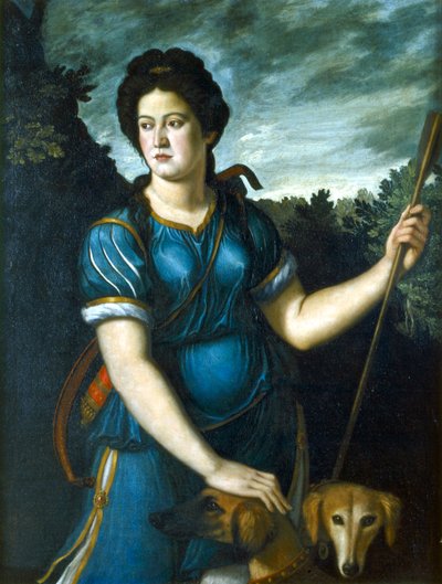 Diana la Cazadora con sus dos perros, siglo XVI de Unbekannt