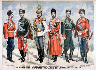 Diferentes uniformes militares rusos del Emperador de Unbekannt