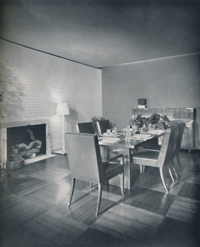 Muebles de comedor con sillas tapizadas en cuero diseñadas por T. H. Robsjohn-Gibbings de Unbekannt