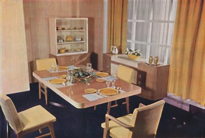 Grupo de comedor en arce ojo de pájaro, 1942 de Unbekannt