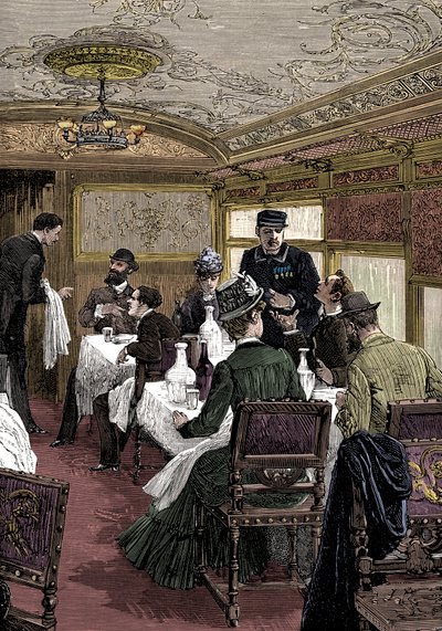 Coche comedor en el Orient Express, c1885 de Unbekannt