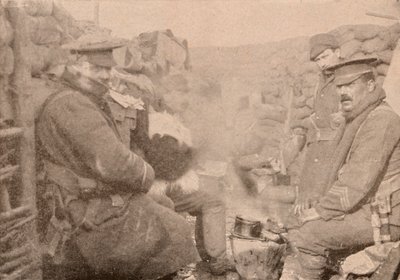 Cena en las trincheras, c. 1915 1928 de Unbekannt