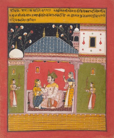Dipak Raga: Folio de una serie Ragamala Guirnalda de modos musicales, 1630-40 de Unbekannt