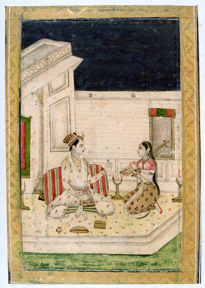 Dipaka Light Raga, Álbum Ragamala, Escuela de Rajasthan, siglo XIX de Unbekannt