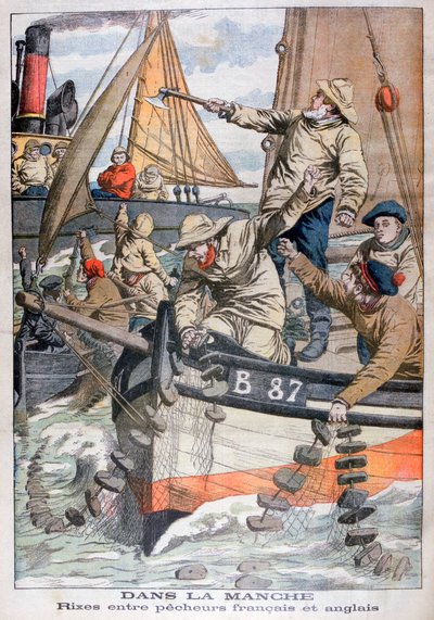 Disputa entre pescadores franceses e ingleses en el Canal, 1904 de Unbekannt