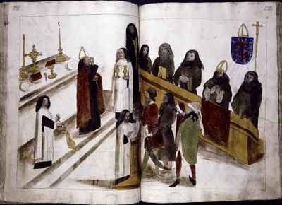 Servicio divino según el rito ortodoxo griego de: Crónica del Concilio de Constanza de Ulrich Richental, 1414-1418 de Unbekannt