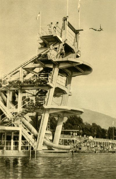 Plataforma de buceo, Millstatt, Carintia, Austria, c1935 de Unbekannt