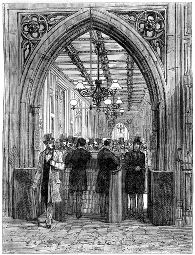 División barrera y vestíbulo, Cámara de los Comunes, Westminster, Londres, siglo XIX de Unbekannt