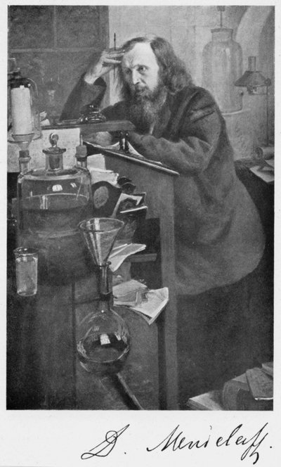 Dmitiri Ivanovich Mendeleyev 1834-1907, químico ruso, c. 1900s de Unbekannt