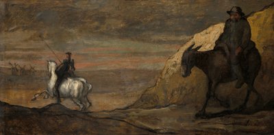 Don Quijote y los molinos de viento, c. 1850 de Unbekannt