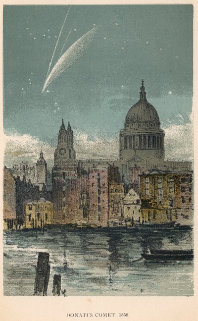 El cometa de Donati de 1858 visto sobre la Catedral de San Pablo, Londres, 1884 de Unbekannt