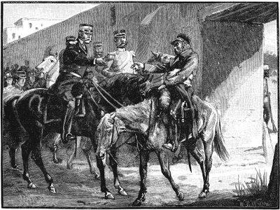 El Dr. Brydon llegando a Jelalabad con noticias de las muertes británicas, Primera Guerra Anglo-Afgana, 1842, c. 1885 de Unbekannt