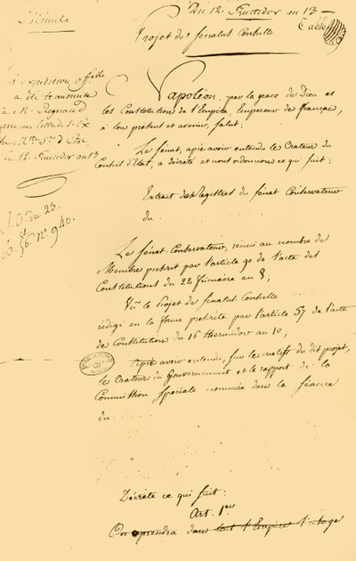 Borrador del...restablecimiento del calendario gregoriano, 29 de agosto de 1805, 1921 de Unbekannt