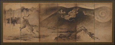 Dragón y tigre, período Momoyama o Edo, siglo XVII de Unbekannt
