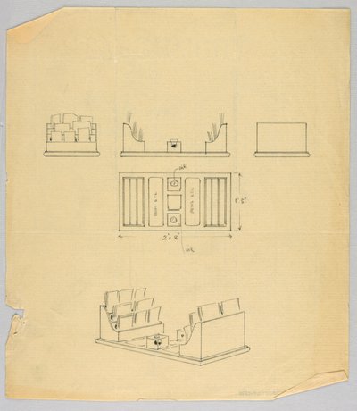 Dibujo, Diseño para un Conjunto de Escritorio de Unbekannt