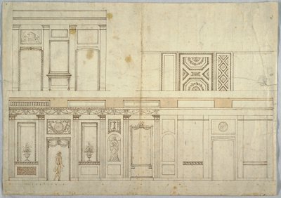 Dibujo, Diseño para un interior, 1800-1820 de Unbekannt