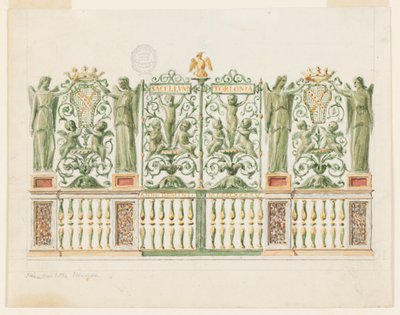 Dibujo, Proyecto para la puerta de una capilla, 1845 de Unbekannt