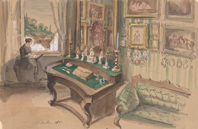 Dibujo de un interior: Salón, 1857 de Unbekannt
