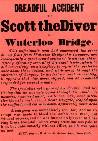 Terrible accidente de Scott el buzo en el Puente de Waterloo, 1841, 1948 de Unbekannt