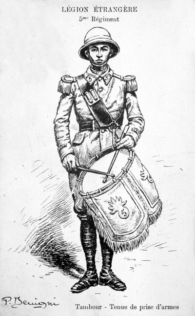 Tamborilero, 5º regimiento de la Legión Extranjera Francesa, siglo XX de Unbekannt