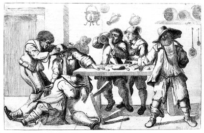 Figuras ebrias, siglo XVII de Unbekannt