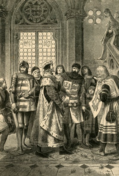 Duque Rodolfo IV como fundador de la Catedral de San Esteban, c1360, 1890 de Unbekannt
