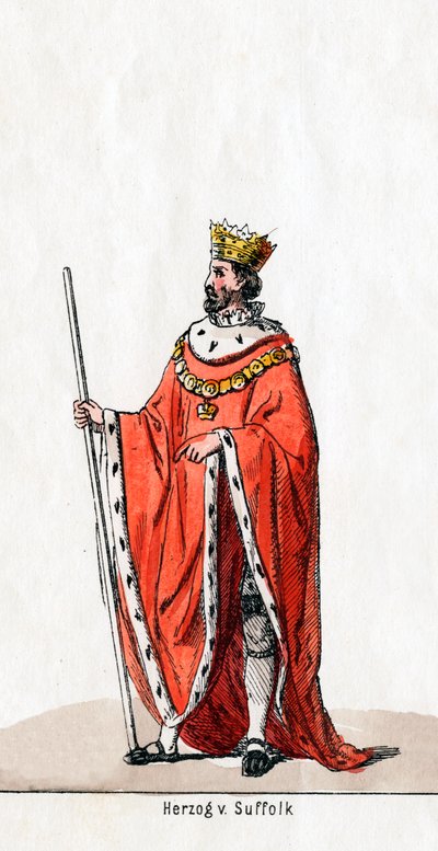 Duque de Suffolk, diseño de vestuario para la obra de Shakespeare, Enrique VIII de Unbekannt