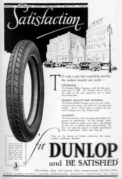 Anuncio de Dunlop, 1923 de Unbekannt