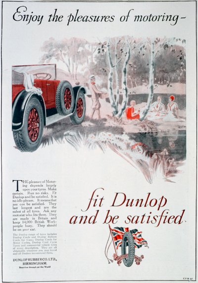 Anuncio de neumáticos Dunlop, 1925 de Unbekannt