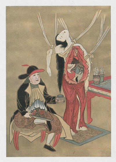Médico holandés anatomizando a una mujer japonesa, siglo XVIII de Unbekannt