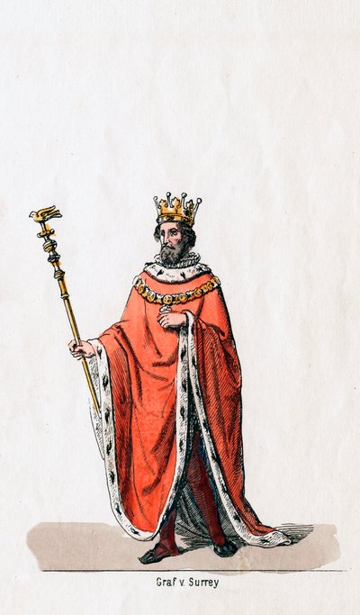 Conde de Surrey, diseño de vestuario para la obra de Shakespeare, Enrique VIII, siglo XIX de Unbekannt