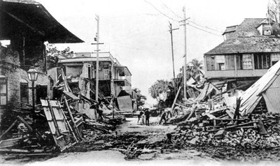 Daños por terremoto, King Street y Harbour Street, Kingston, Jamaica, 1907 de Unbekannt