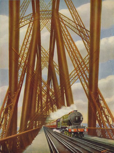 Expreso de la Costa Este cruzando el Puente Forth, 1926 de Unbekannt