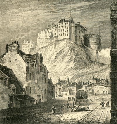 Castillo de Edimburgo, desde los establos del rey, 1825, 1890 de Unbekannt