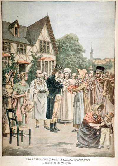 Edward Jenner 1749-1823 médico inglés, vacunando a un niño con suero de viruela bovina, 1901 de Unbekannt
