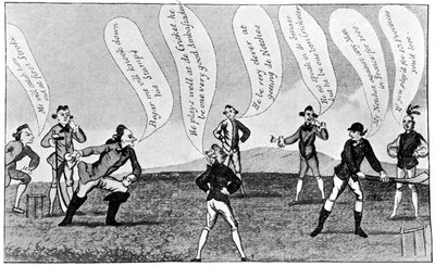 Edward Sackville 1591-1652, 4º Duque de Dorset, jugando al cricket, siglo XVIII 1912 de Unbekannt